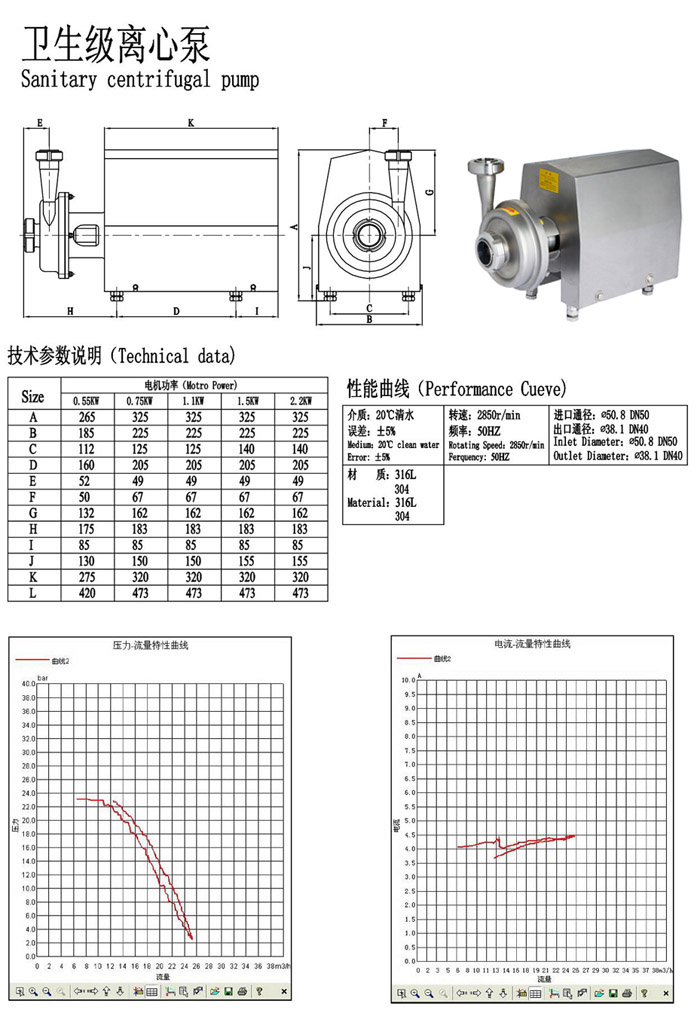 SCP型衛(wèi)生離心泵安裝尺寸g